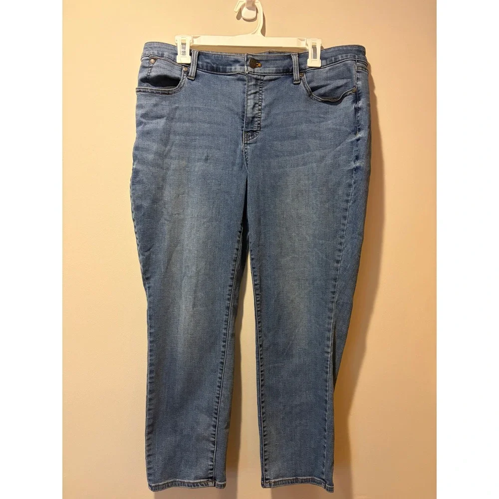Talbots Womens Petite Flawless Size 16 Slim Ankle Denim Jeans Classic
